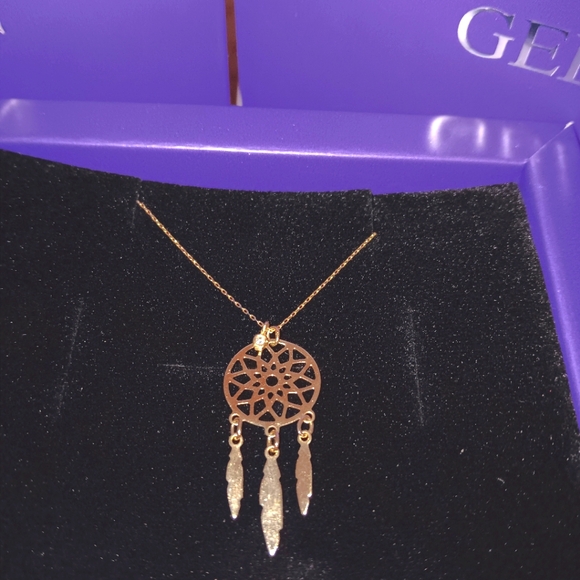 14kt Gold Diamond Dreamcatcher Necklace - Picture 3 of 10